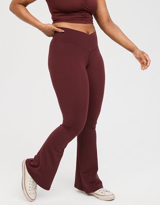 Aerie Legging Real Me 7/8 Length Women Medium Berry Red Maroon High Rise