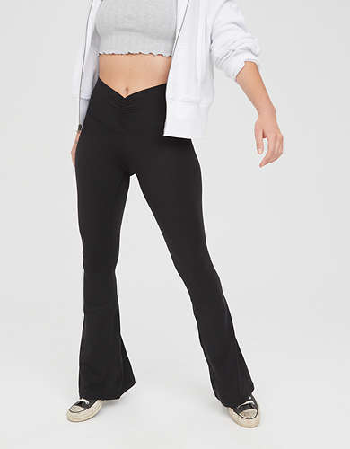 OFFLINE By Aerie Real Me High Waisted Ruched Flare Legging