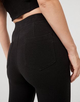 Aerie High Waisted Crossover Flare Leggings Black - $33 (40% Off Retail) -  From Cassidy