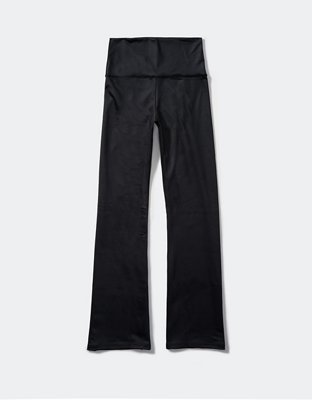 OFFLINE By Aerie The Hugger Coated Crop Slit Flare Legging