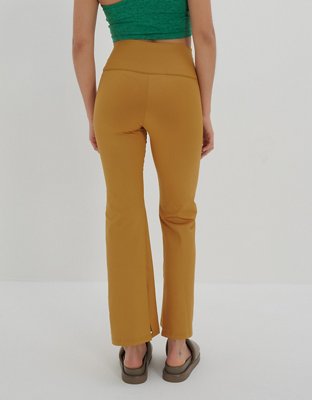 OFFLINE By Aerie The Hugger Coated Crop Slit Flare Legging