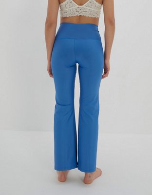 OFFLINE By Aerie The Hugger Coated Crop Slit Flare Legging