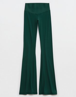 aerie, Pants & Jumpsuits, Aerie Green Crossover Flare Leggings