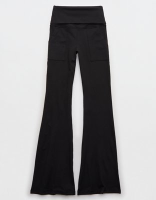 aerie, Pants & Jumpsuits, Aerie Cotton Fold Over High Waister Flare  Leggings