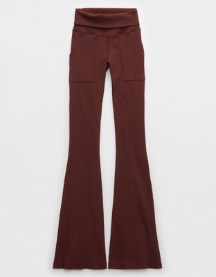 OFFLINE By Aerie Ribbed Pocket Foldover Flare Legging