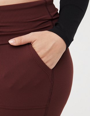 OFFLINE By Aerie Ribbed Pocket Foldover Flare Legging