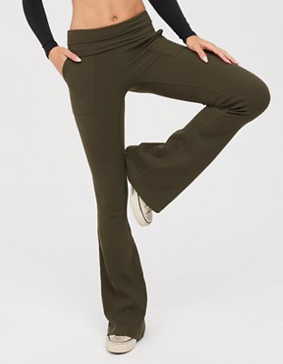 OFFLINE By Aerie Ribbed Pocket Foldover Flare Legging