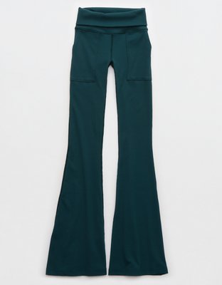 OFFLINE By Aerie Ribbed Pocket Foldover Flare Legging