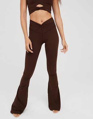 Brown Flare Leggings, Flare Tights