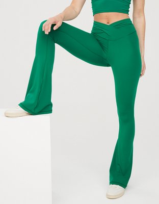 Roots Restore High Rise Flare Legging Pants in Varsity Green