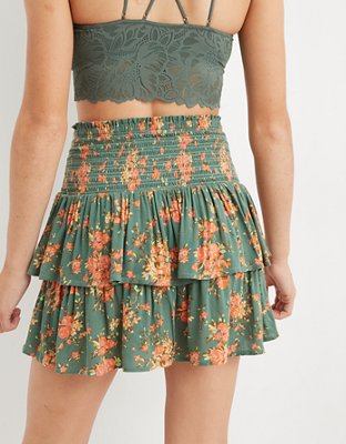 Aerie Frills 'N' Thrills Printed Mini Skirt