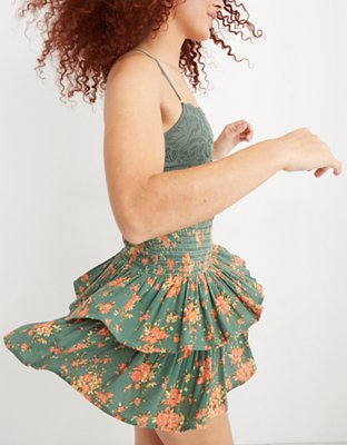 Aerie Frills 'N' Thrills Printed Mini Skirt