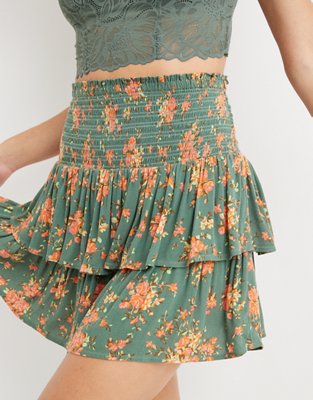Aerie Frills 'N' Thrills Printed Mini Skirt