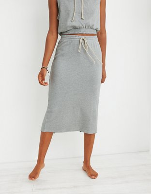 Aerie Fleece Midi Skirt