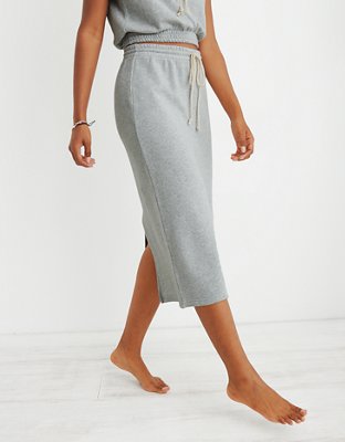 Aerie Fleece Midi Skirt