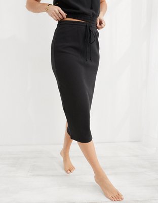 Aerie Fleece Midi Skirt