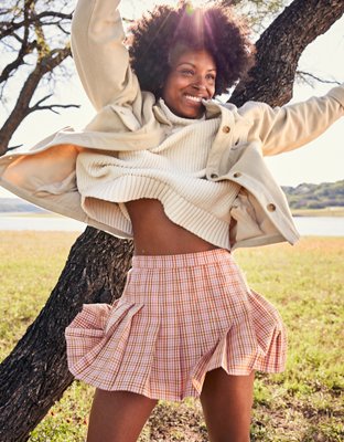 Aerie Class Act Pleated Skirt