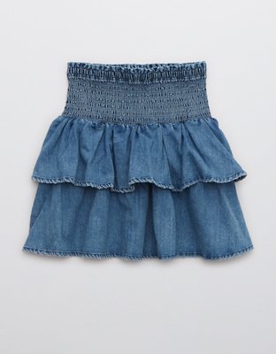 Женские юбки Aerie Frills 'N' Thrills Denim Mini Skirt — фото 3
