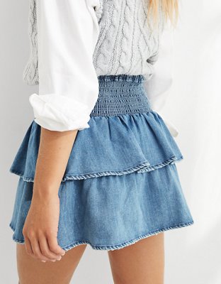 Женские юбки Aerie Frills 'N' Thrills Denim Mini Skirt — фото 2