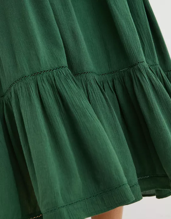Aerie V Yoke Midi Skirt