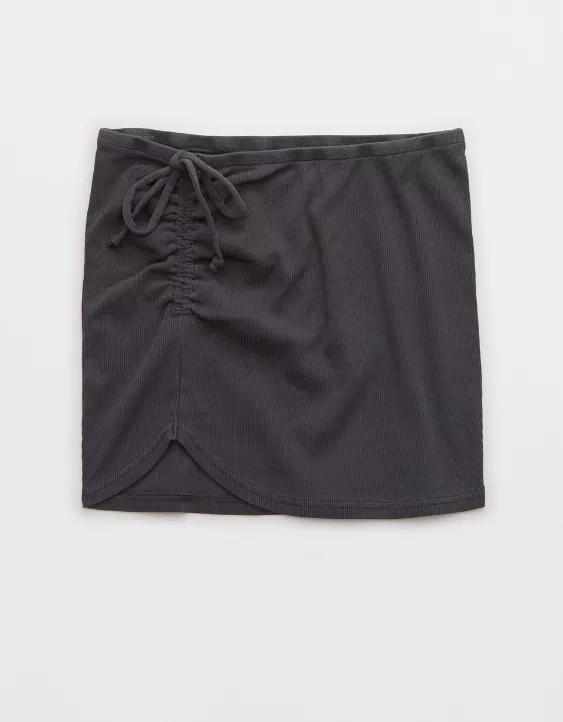 Aerie Ruched Rib Mini Skirt