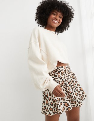 Satin cheetah outlet print mini skirt