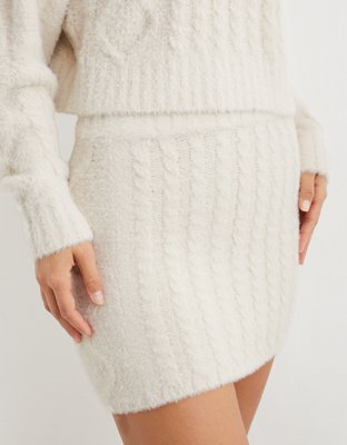 Minijupe en tricot crème au beurre Aerie