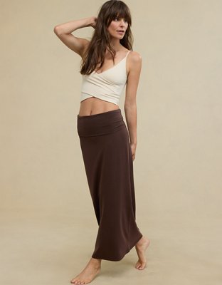 Aerie Chill Up Foldover Maxi Skirt