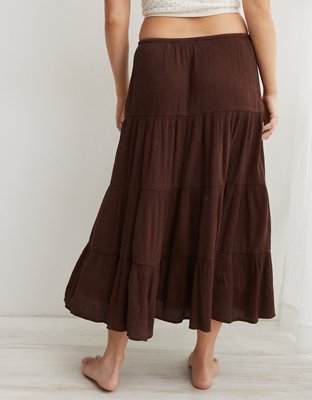 Aerie Beach Club Tiered Maxi Skirt