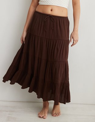 Aerie Beach Club Tiered Maxi Skirt