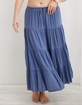 Aerie Beach Club Tiered Maxi Skirt