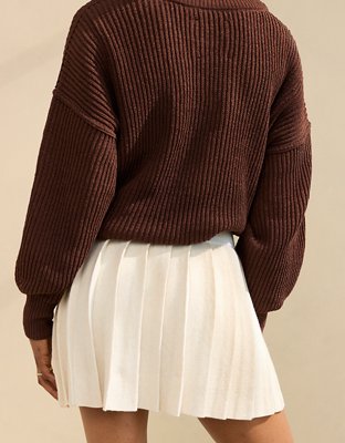 Aerie Pleated Sweater Mini Skirt