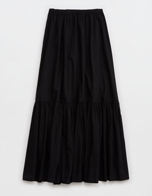 Aerie Poplin Tiered Maxi Skirt