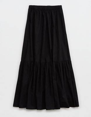 Aerie Poplin Tiered Maxi Skirt
