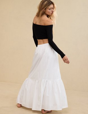 Aerie Poplin Tiered Maxi Skirt