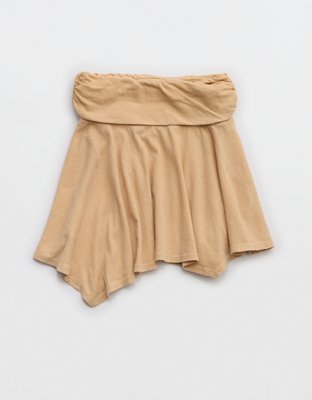 Aerie Foldover Mini Skirt Womens Koko Brown XXS 15$