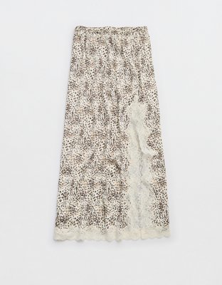 Aerie Satin Midi Skirt