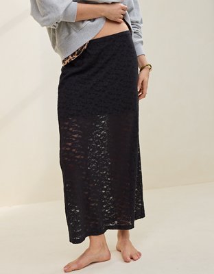 Aerie Vintage Lace Midi Skirt