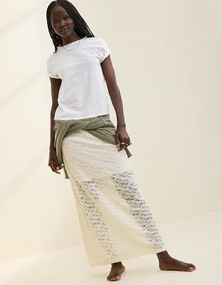 Aerie Vintage Lace Midi Skirt