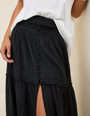 Aerie Boho Button Maxi Skirt