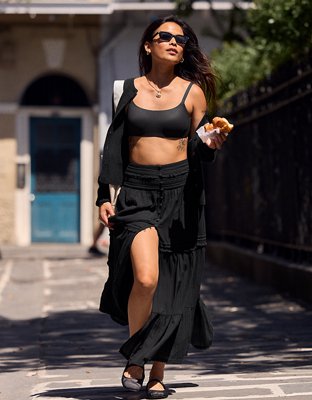 Aerie Boho Button Maxi Skirt