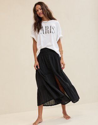 Aerie Boho Button Maxi Skirt
