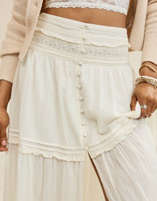 Aerie Boho Button Maxi Skirt