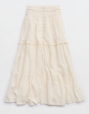 Aerie Boho Button Maxi Skirt
