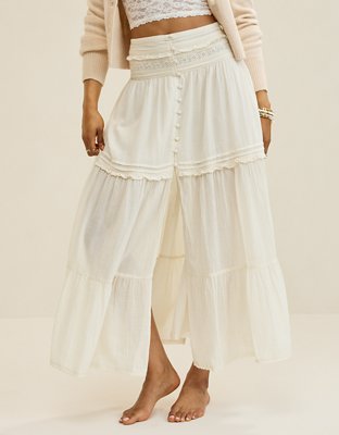 Aerie Boho Button Maxi Skirt