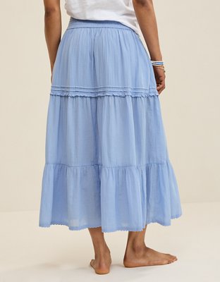 Aerie Boho Button Maxi Skirt