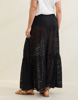 Aerie Tiered Lace Maxi Skirt