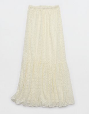 Aerie Tiered Lace Maxi Skirt