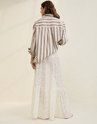Aerie Tiered Lace Maxi Skirt