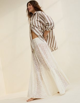 Aerie Tiered Lace Maxi Skirt